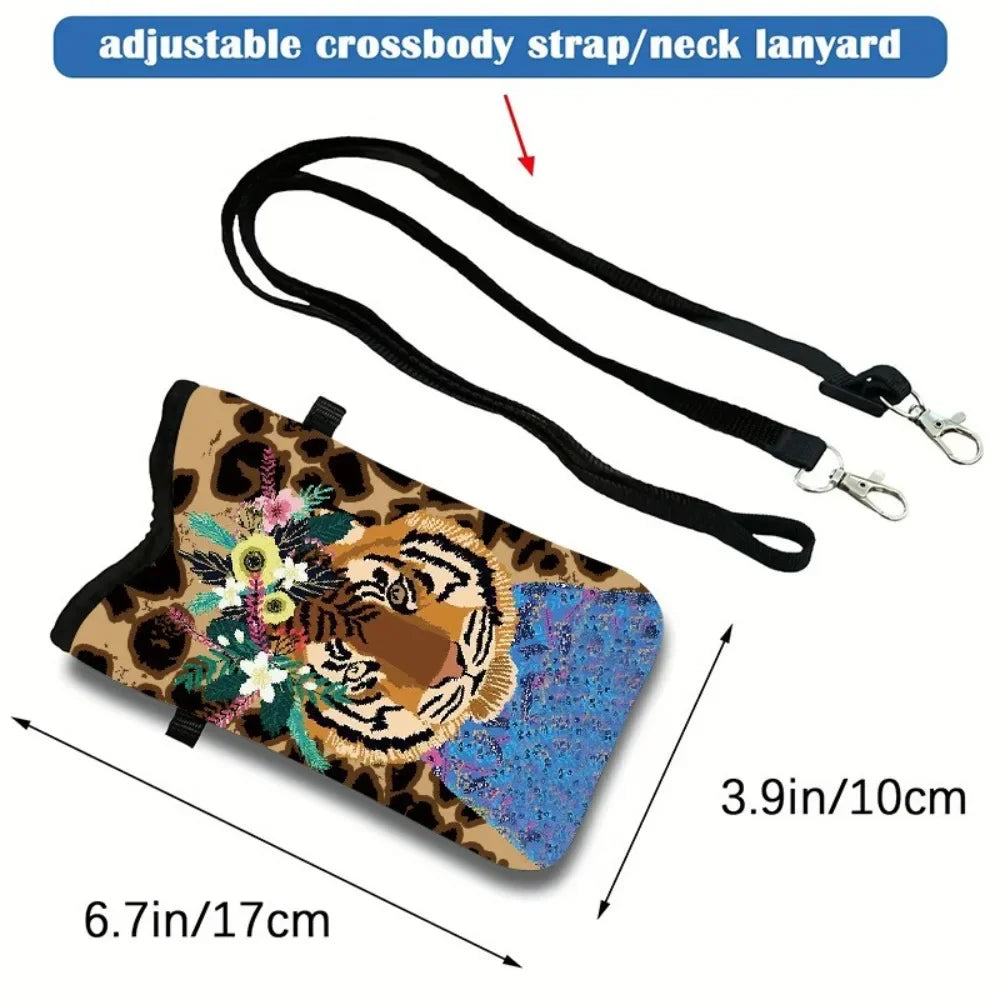 Women’s Black Cat Floral Print Mini Crossbody Phone Bag, Adjustable Strap Casual Canvas Shoulder Purse for Daily Use, Perfect for Carrying Phone, Cards, Keys and Lipstick, Cute and Practical Gift for Cat Lovers.