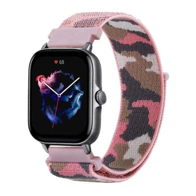 20mm 22mm Nylon Loop Strap for Amazfit GTR 42 47mm/GTR2/2e/3/3 Pro/4/GTS/GTS2/mini/3/4 Bracelet for Amazfit Bip-U-S/Stratos 2 2S