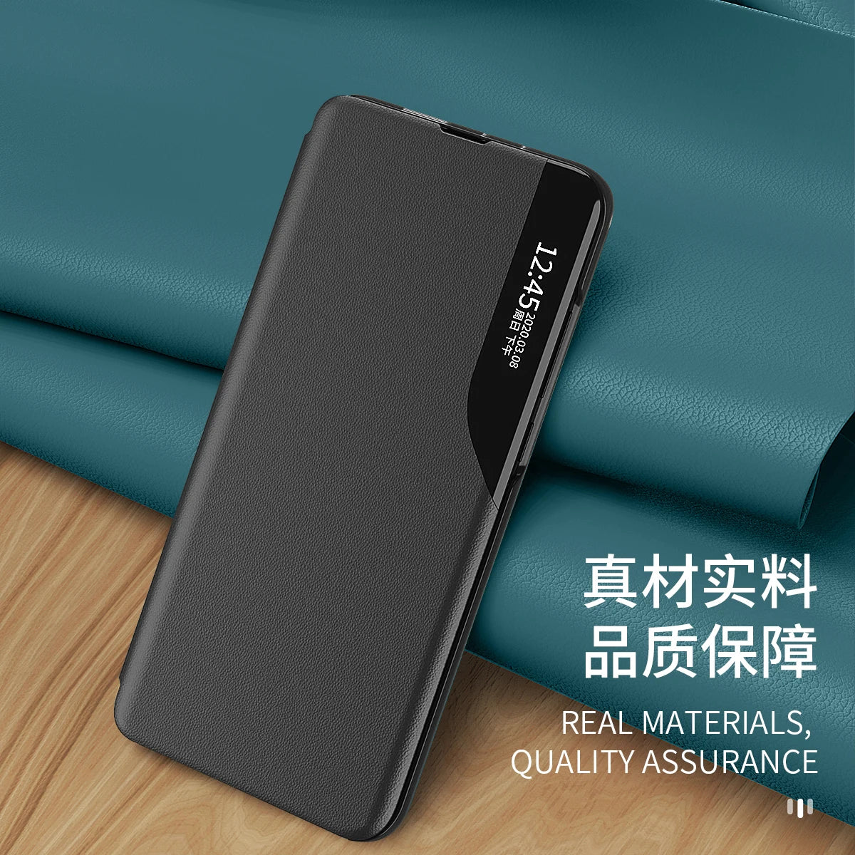 Smart View Window Leather Flip Phone Case with Kickstand For Samsung S26 Ultra S25 Edge S24 S23 S21 S20 FE S22 Plus + Note 20