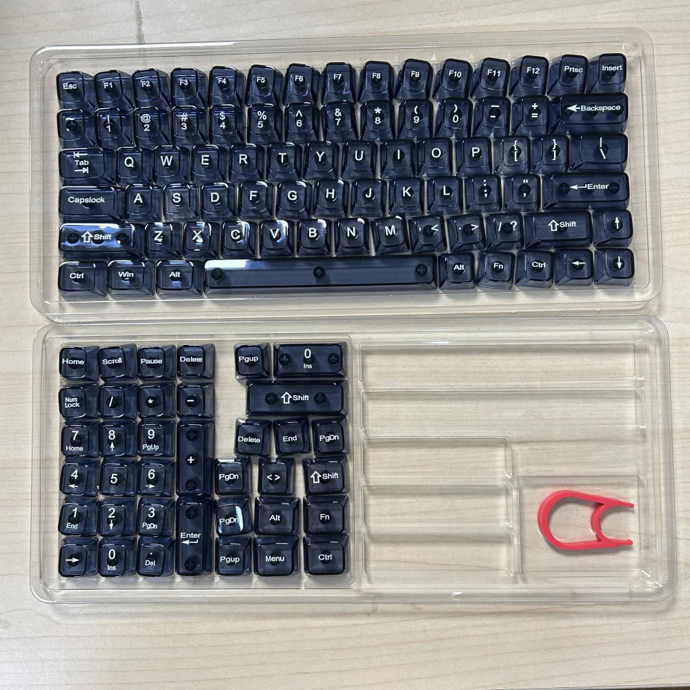 Womier 115 Keys Clear Keys Red Transparent Keycaps MDA Profile Crystal Ceramic Custom Keycaps Set