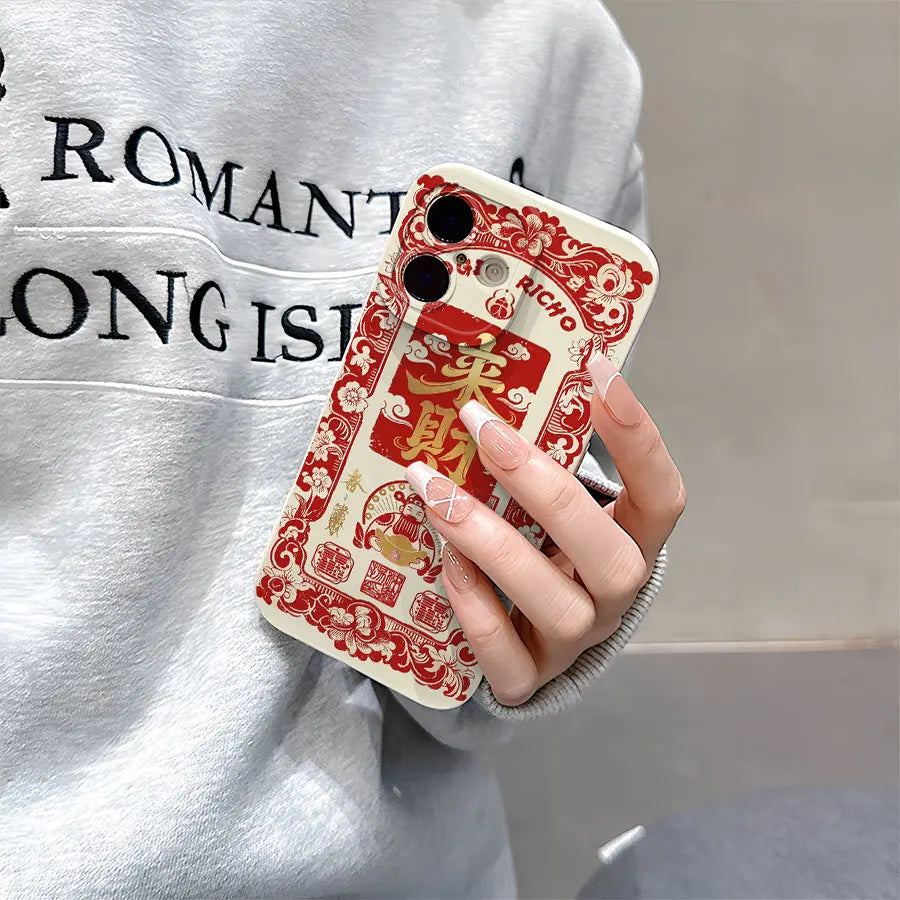 Lai Cai Patterned phone cases for iPhone 17 to 11 Pro Max Plus