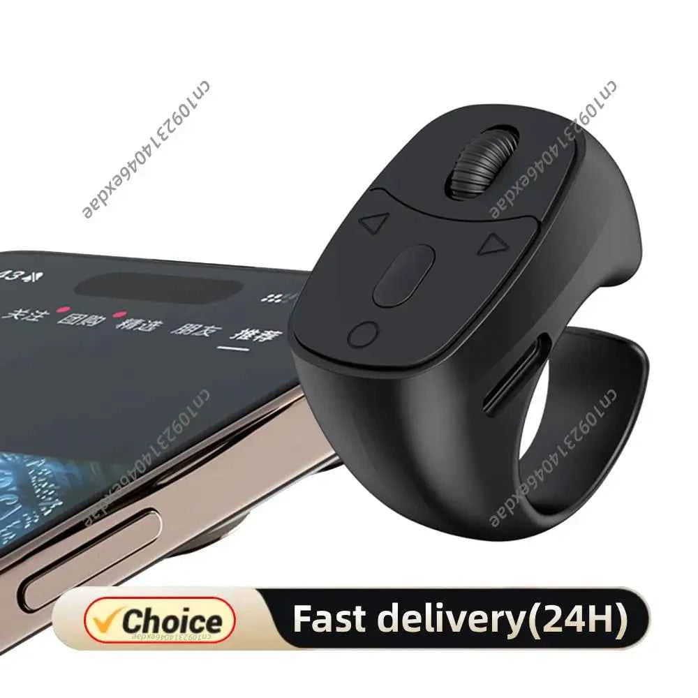 Wireless Fingertip Ring Bluetooth 5.3 Remote Control 10M Range for Selfie/Camera Zoom/E-book Page Turning/Video Music Switch