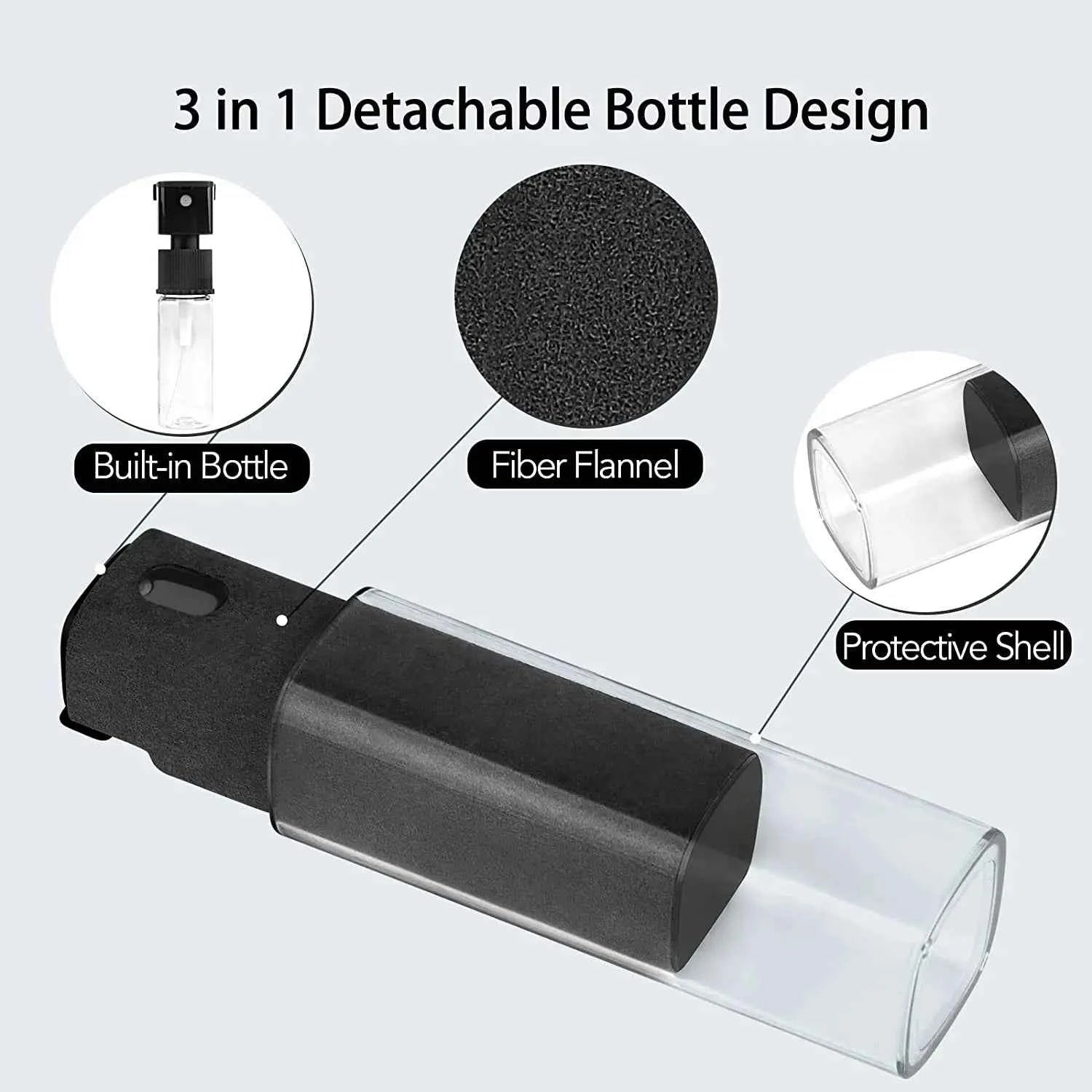 2 In 1 Screen Cleaner Spray Kit Portable Screen Cleaning Tools Microfiber Cloth For Apple Watch iPhone Xiaomi PC Laptops Phone