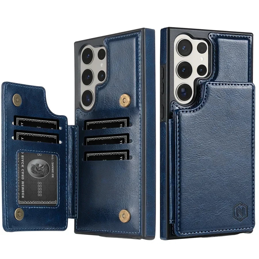 Wallet RFID Blocking Layer Protect Anti-Theft Magnetic Leather Case For Samsung Galaxy S26 Ultra S26 Plus S26 Cover