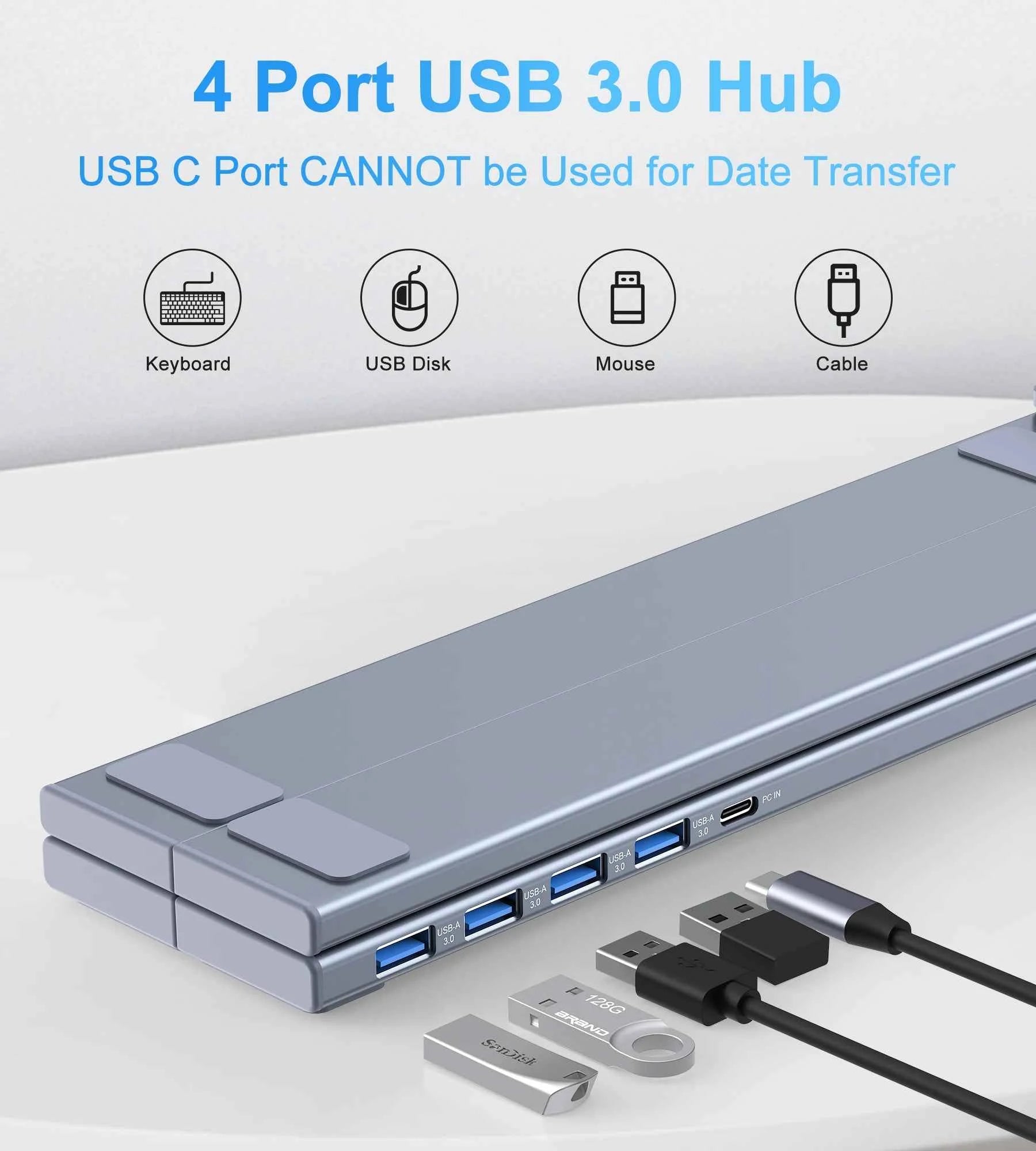 5 In 1 USB C Laptop Docking Station Stand With USB C, 2 USB 3.1, SD TF Card Ports,PD 100W, Universal Docking Station For MacBook