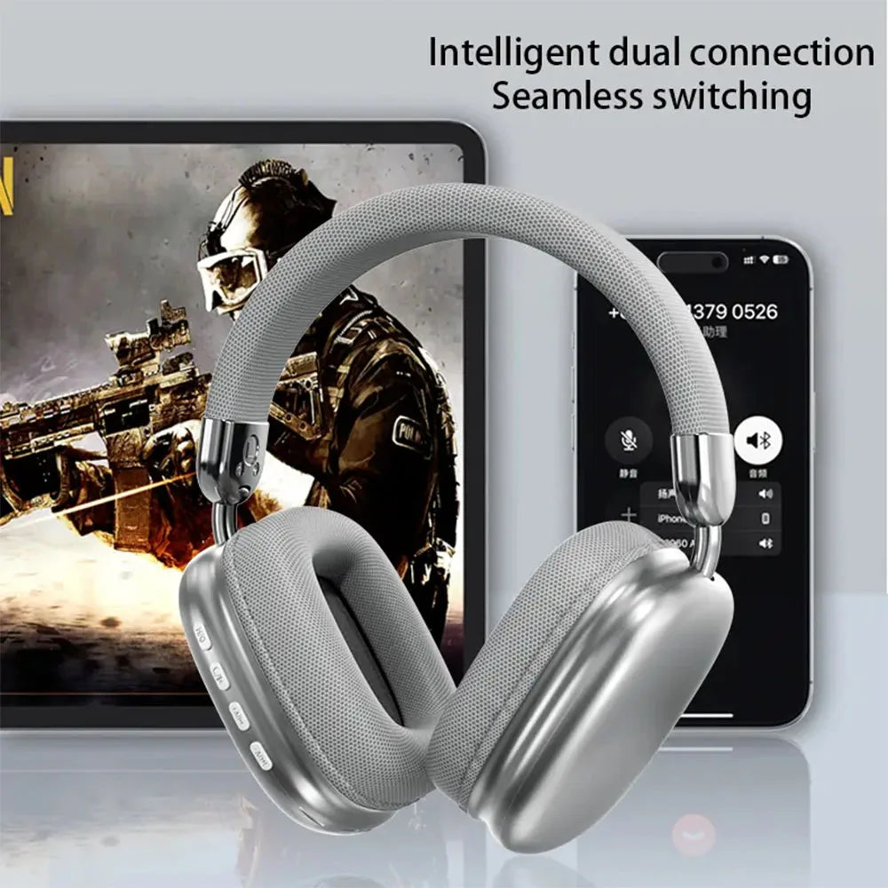 New Arrivals Wireless Bluetooth Headphones Over Ear Noise Cancelling Headset HiFi Stereo Deep Bass Foldable Wireless Earphones Built in Microphone Gaming Music Sports Travel Comfortable Ear Cushions