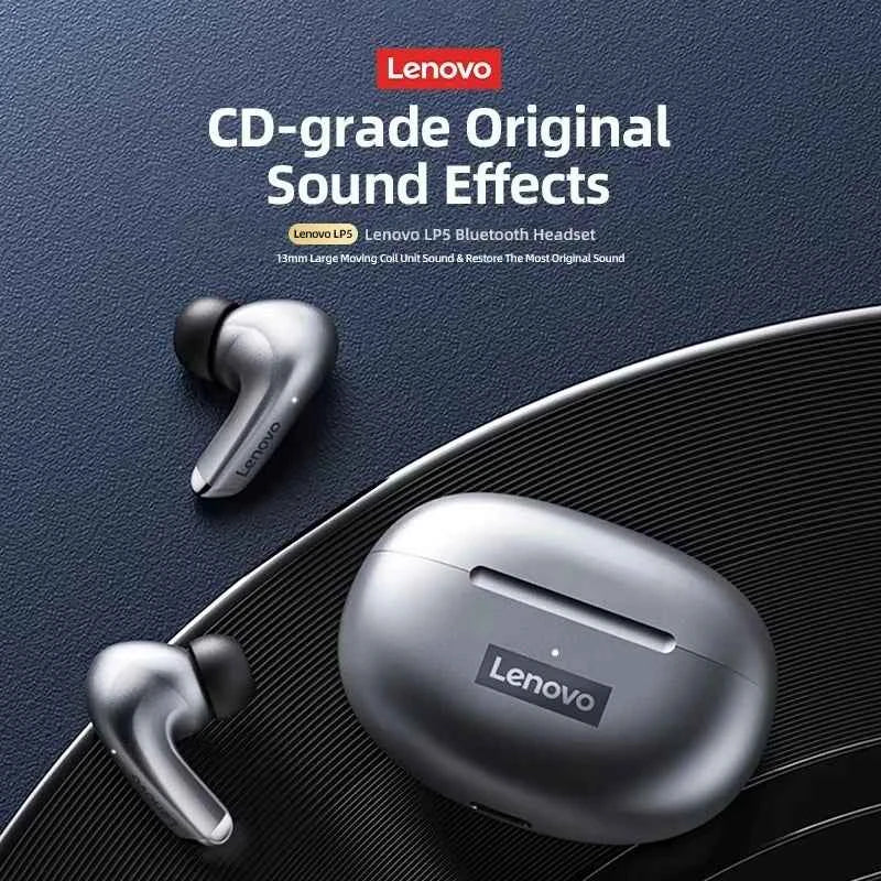 Original Lenovo LP5 TWS Wireless Bluetooth Earphone Long Battery Life Sports Headphone Dual Mode Gaming HD Call Headset With Mic