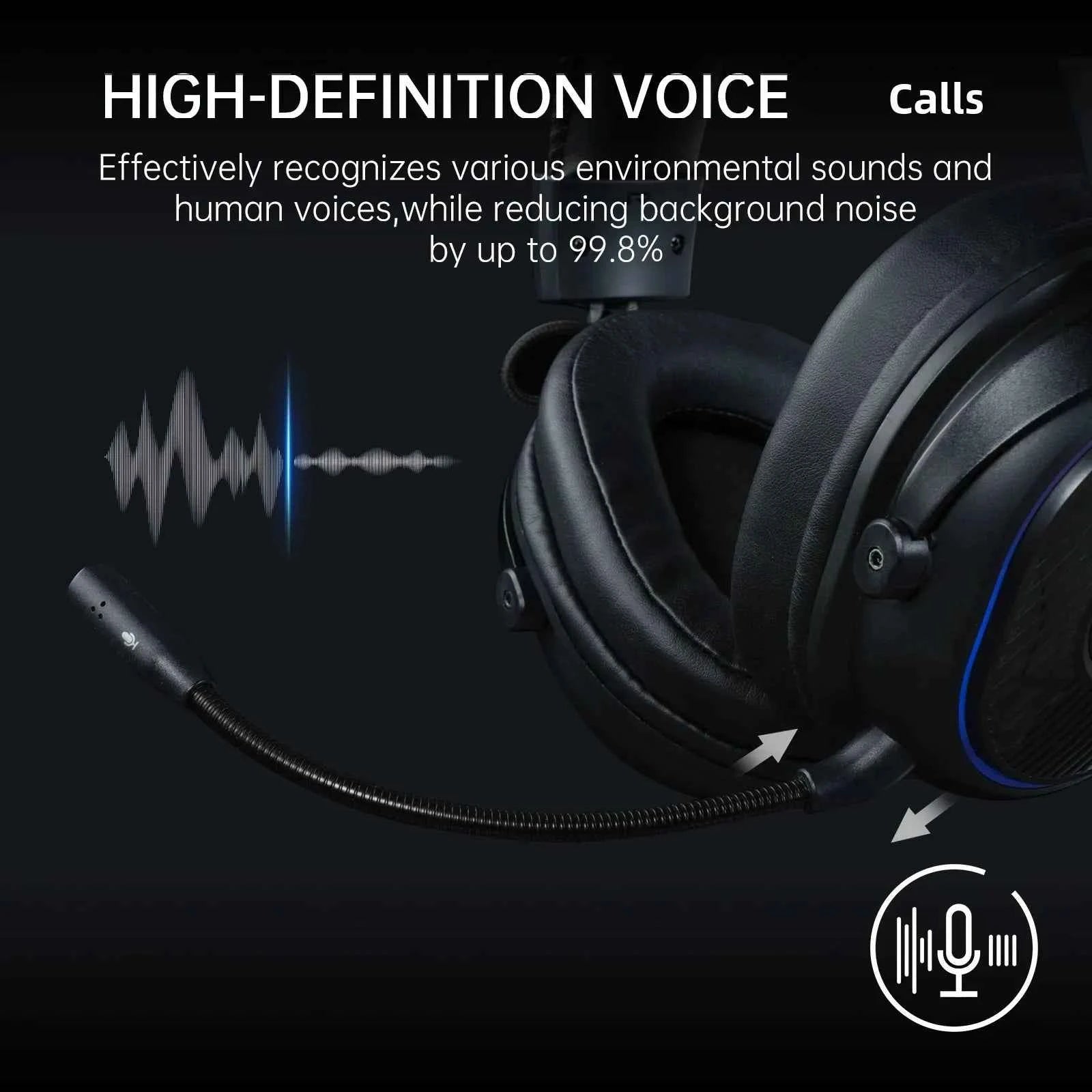 Oneodio EKSA MaKo BT Bluetooth Gaming Headset Over Ear 2.4GHz Wireless Headphones Gamer 20ms Low Latency With Mic for PC/PS4/PS5