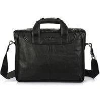 Vintage Crazy Horse Genuine Leather Men Briefcase 15