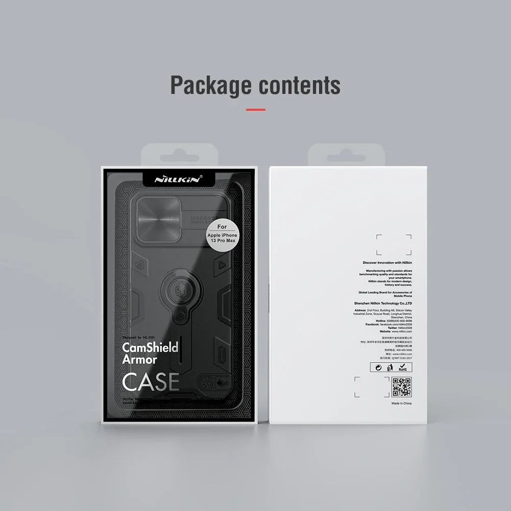 NILLKIN for iPhone 13 Pro Max Case for iPhone 13 Mini Case with Ring stand Case Camera Protection Slide cover