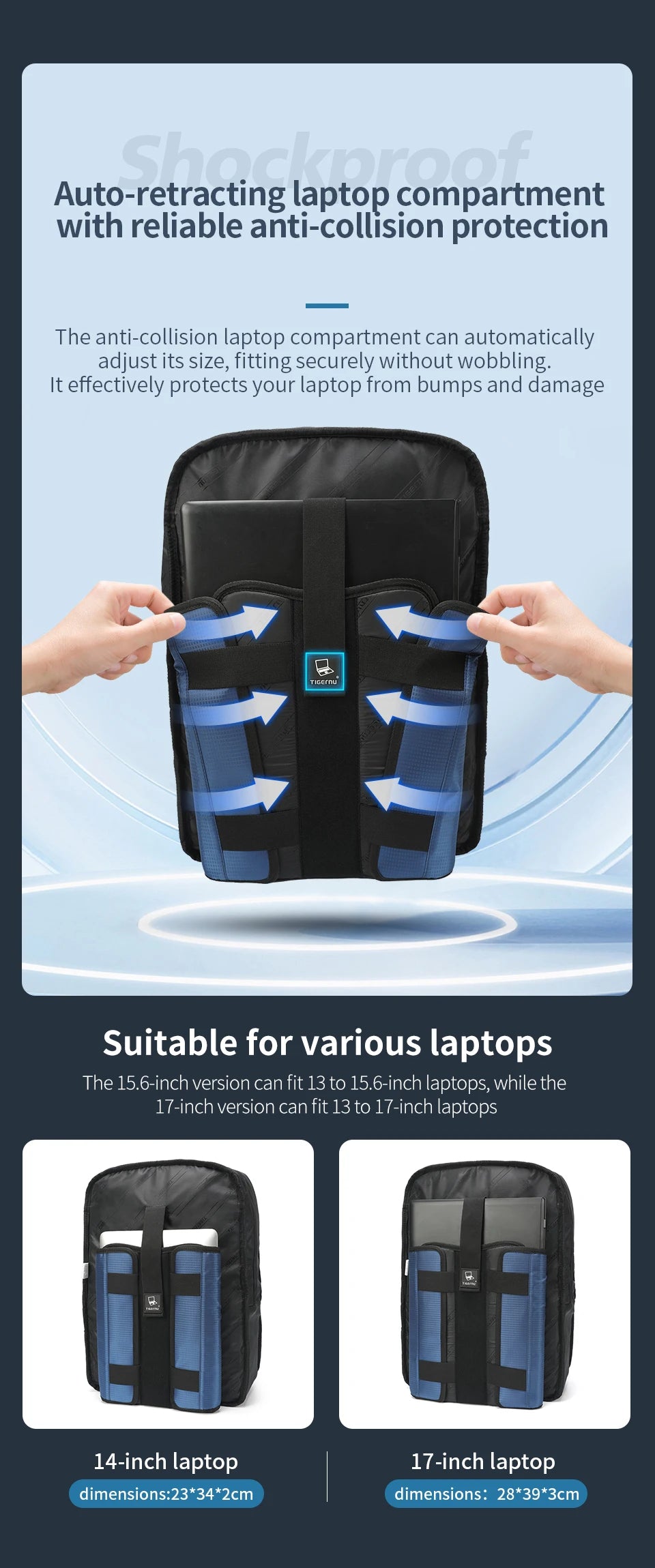 Tigernu Travel Backpacks For Men 14 15.6 17inch Laptop Backpacks Business Backpack Bags For Travel Backpacks Schoolbag knapsack