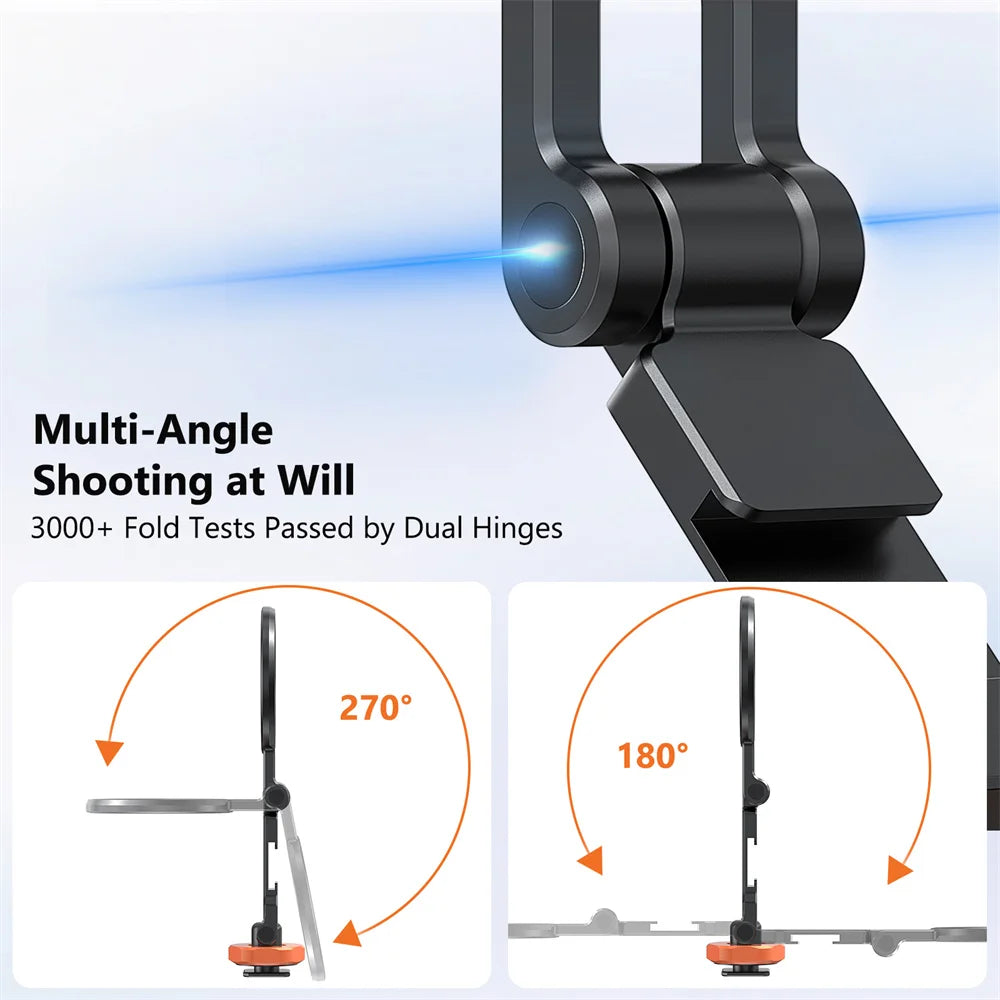 VRIG Magnetic Cold Shoe Mount Phone Holder W 1/4 Phone Tripod Mount for MagSafe iPhone 16 15 14 Samsung Camera Mic Light Monitor