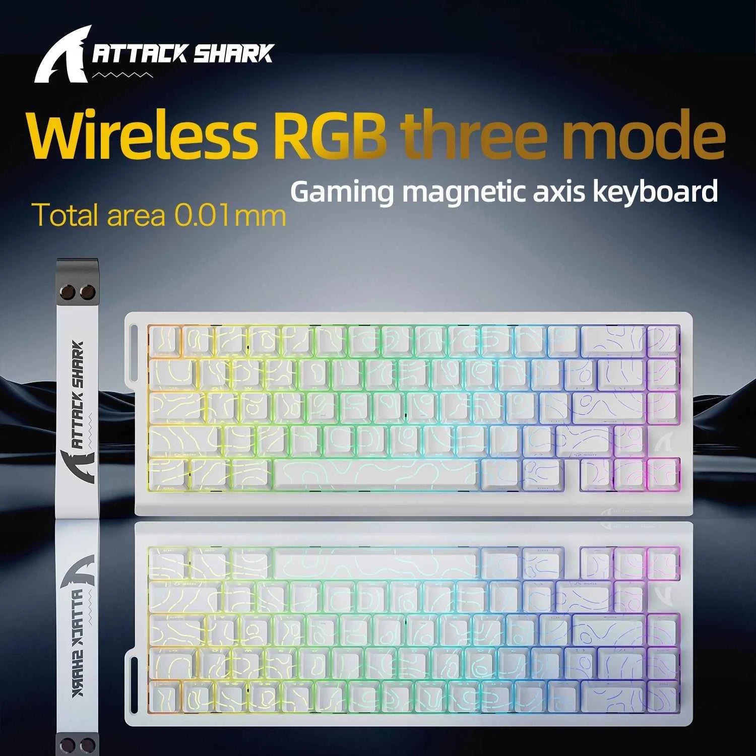 X68HE ATTACK SHARK Magnetic Gaming Keyboard Mechanical Wired for Pro Gaming 0.01mm Rapid Trigg 8000Hz SOCD/Rs 0.125ms 128K Rate