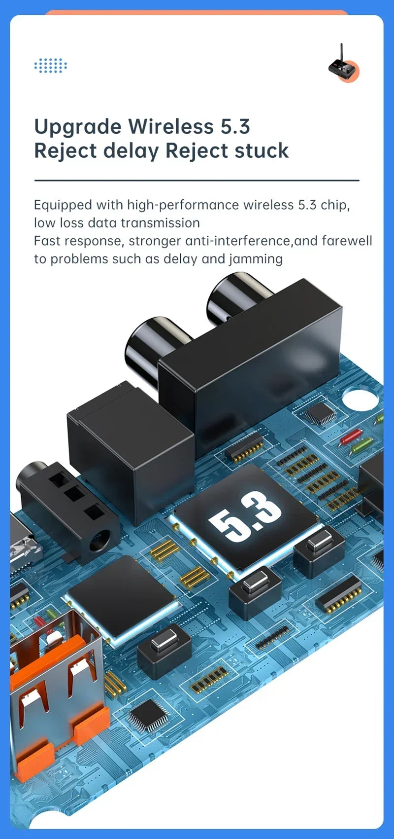 Bluetooth 5.3 Audio Receiver Support USB U-Disk Play Wireless Adapter R/L 2 RCA/3.5MM AUX/Optical Fiber Jack For Car Kit Speaker