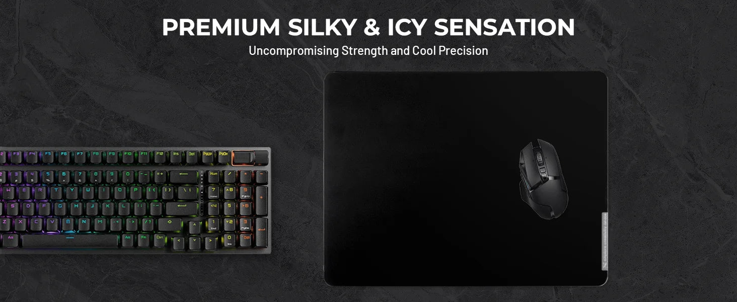 XVX Premium Glass Mousepad Micro-etched surface Full Anti-slip Rubber Base Special Tempered Glass Black Mouse Pad for Gamer