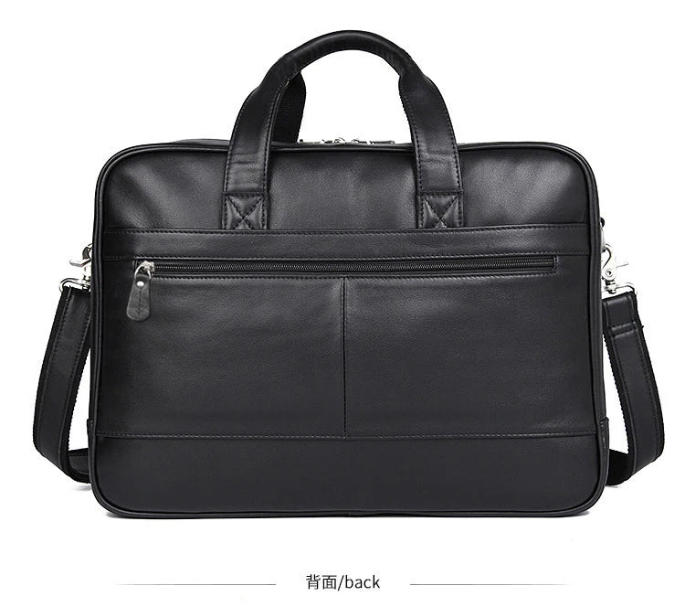 High Quality Genuine Leather Men Briefcase Business bag Crazy Horse Leather Large 17