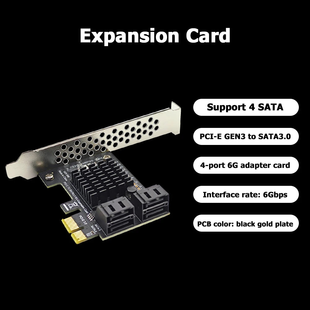 VAKIND PCIe Expansion Cards – 4 Port SATA III & USB 3.0