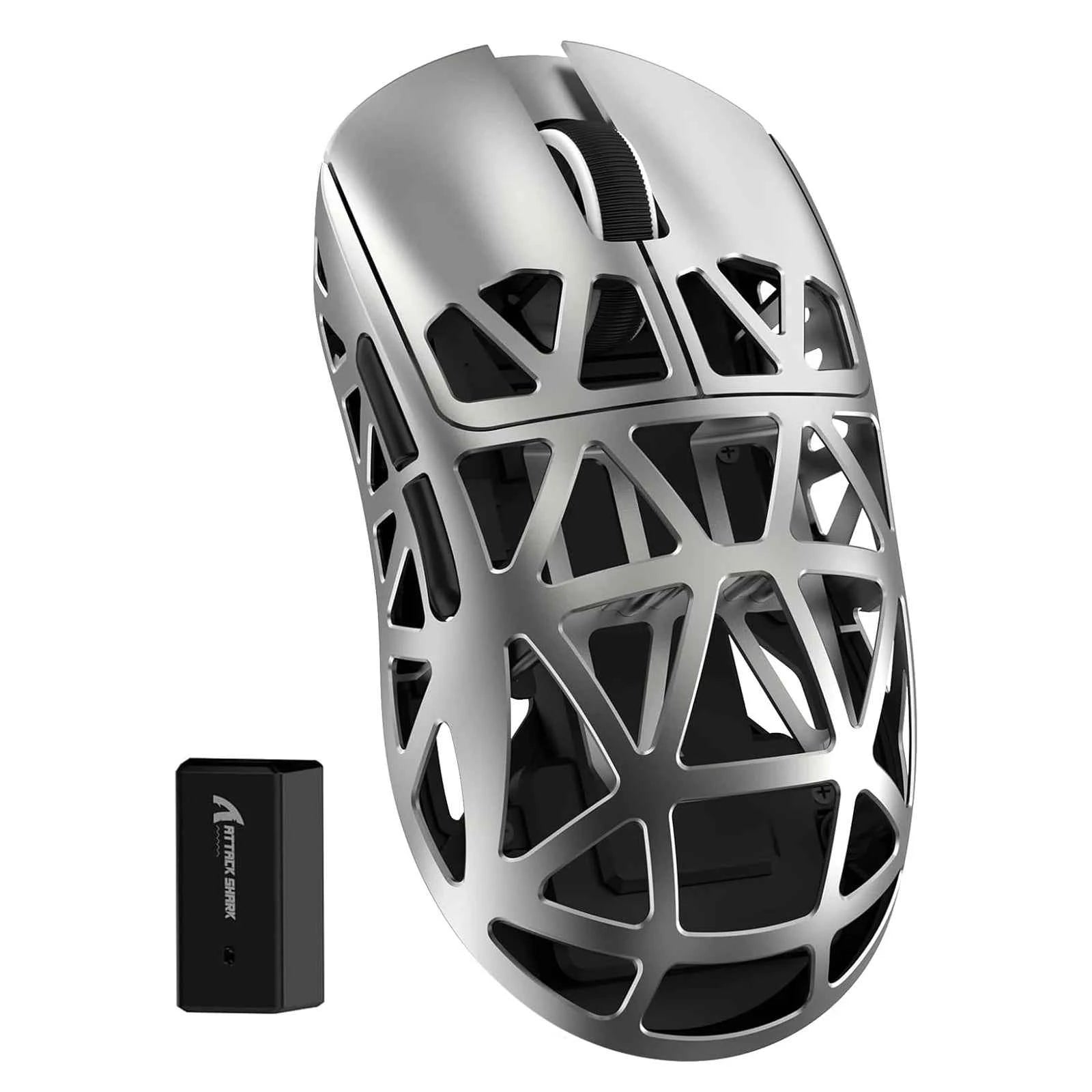 ATTACK SHARK R2 tri-mode programmable mouse, ultra-light magnesium alloy, PAW3950 42000 DPI optical sensor, 8000Hz polling rate