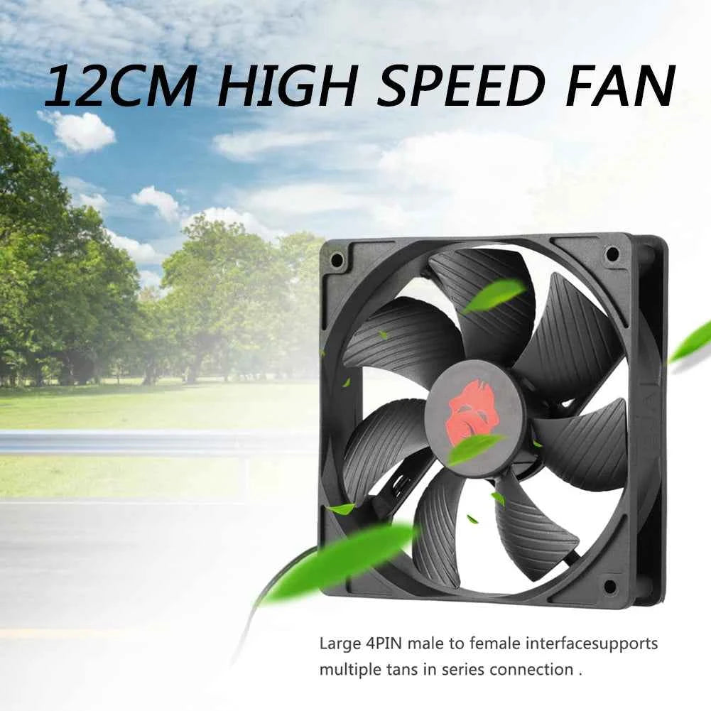 12cm 3000RPM Fan Cooling 12V PC Case Radiator Cooler 120MM Big 4Pin Desktop Chassis Workstation Cabinet Heatsink Fan Server Fans