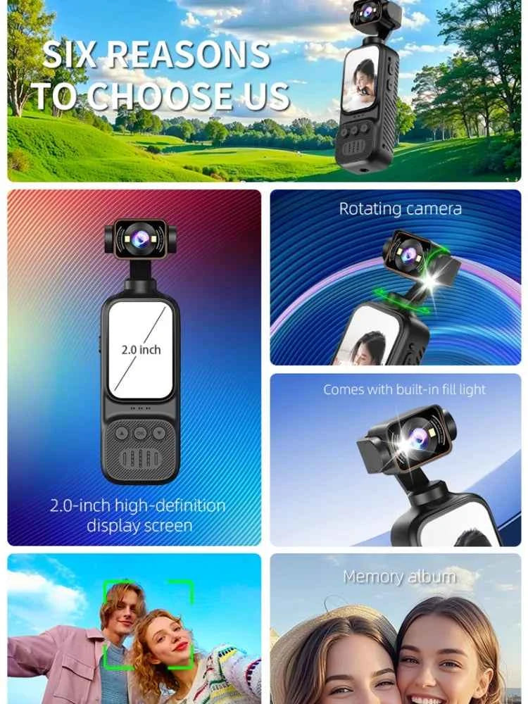 Portable Multifunctional Pocket Camera With High-definition Anti Shake Vlog Outdoor Handheld Sports Camera And Wifi Recorder New