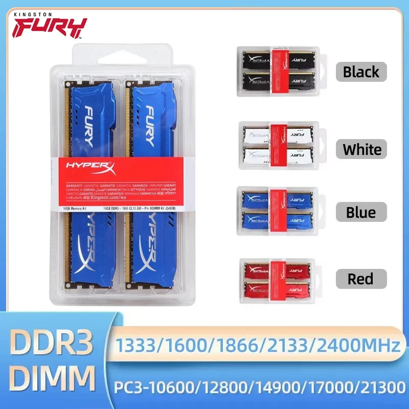 Kingston Memory Ram DDR3 8GB 16GB (2x8GB) Kit 1600MHz 1333MHz 1866MHz 2133MHz 2400MHz Desktop RAM 1.5V DIMM PC3-12800 14900 - WinSupport Tech