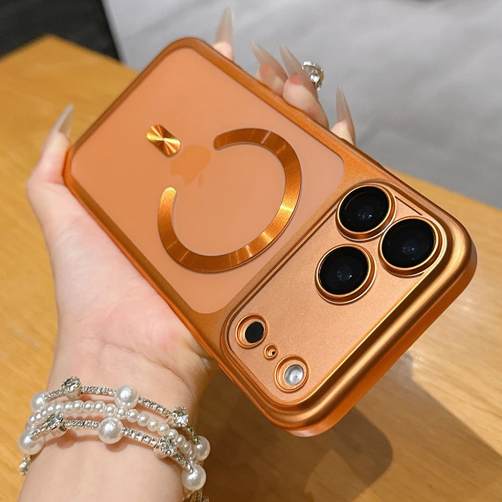 Luxury Matte Translucent Magnetic Phone Case For iPhone 17 Pro Max 17Pro Air Cases For Magsafe Wireless Charging Protector Cover