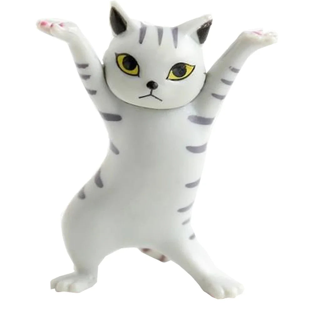 1/5Pc Funny Cats Pen Holder Kawaii Cat Doll Ornaments Plastic Craft Earphone Support Room Office Desk Home Decory Gift Accessory