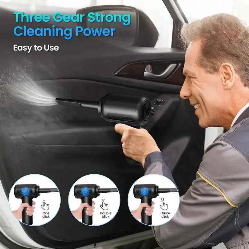 2 In 1 Compressed Air Duster Cordless Dust Blower Rechargeable Blow and Suck Vacuum Cleaner Electric For Computer Keyboard Sofa