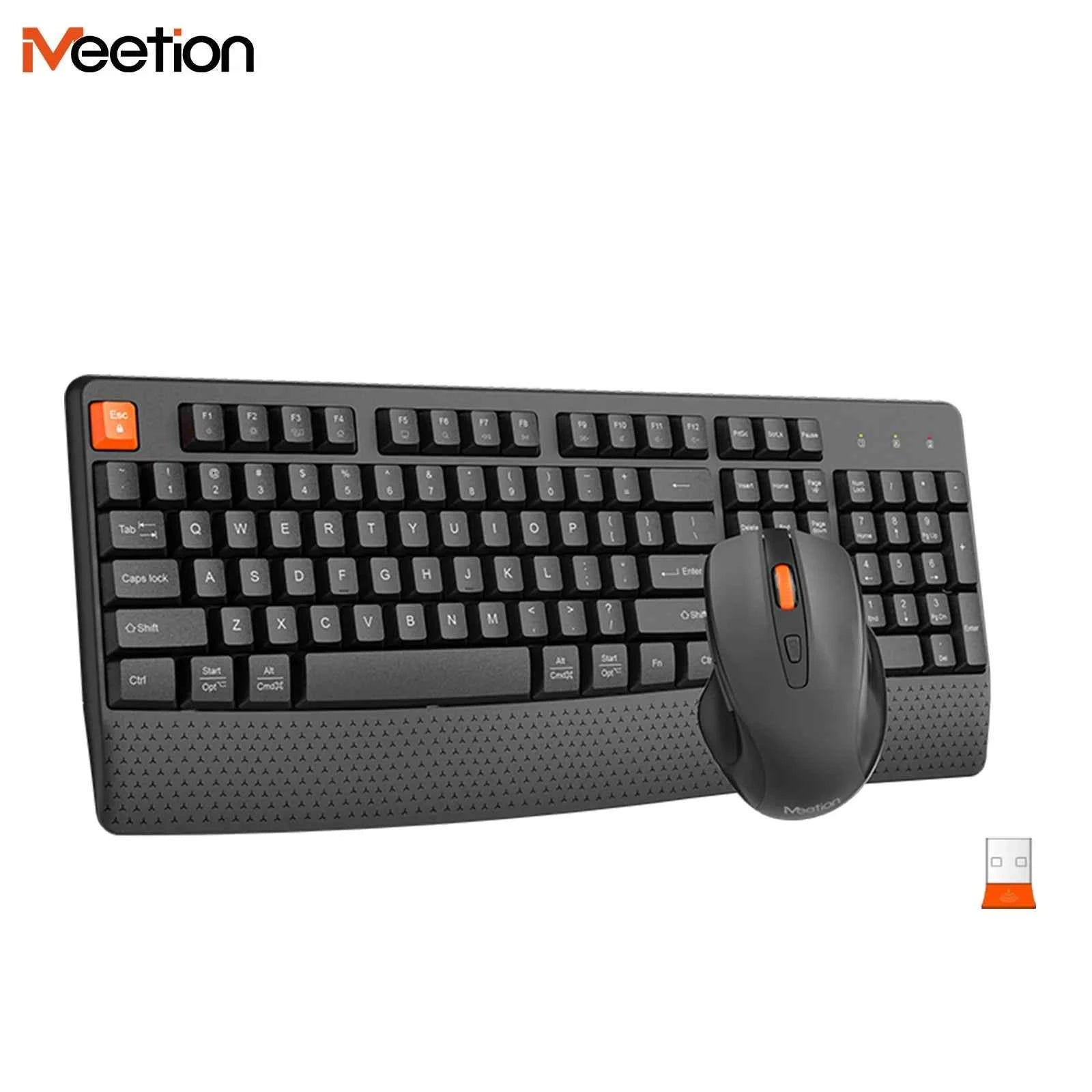 2.4G Wireless Keyboard Mouse Set For PC Laptop Ergonomic Low Noise Keyboard Mouse Combo 1600DPI Adjustable Mouse For Home Office