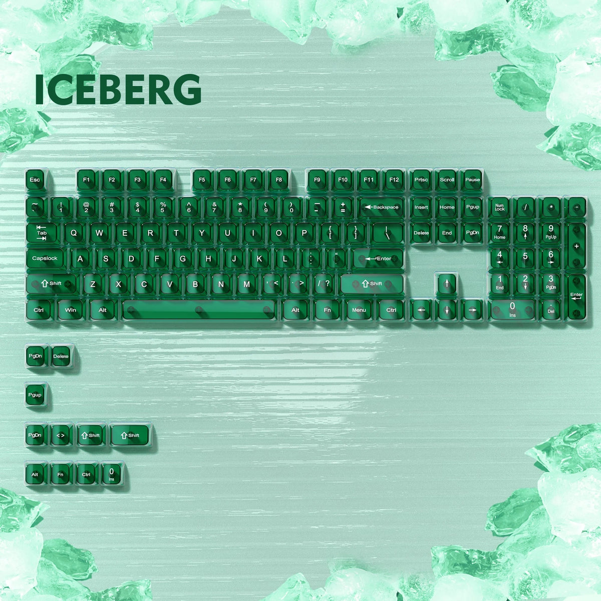 Womier 115 Keys Clear Keys Red Transparent Keycaps MDA Profile Crystal Ceramic Custom Keycaps Set