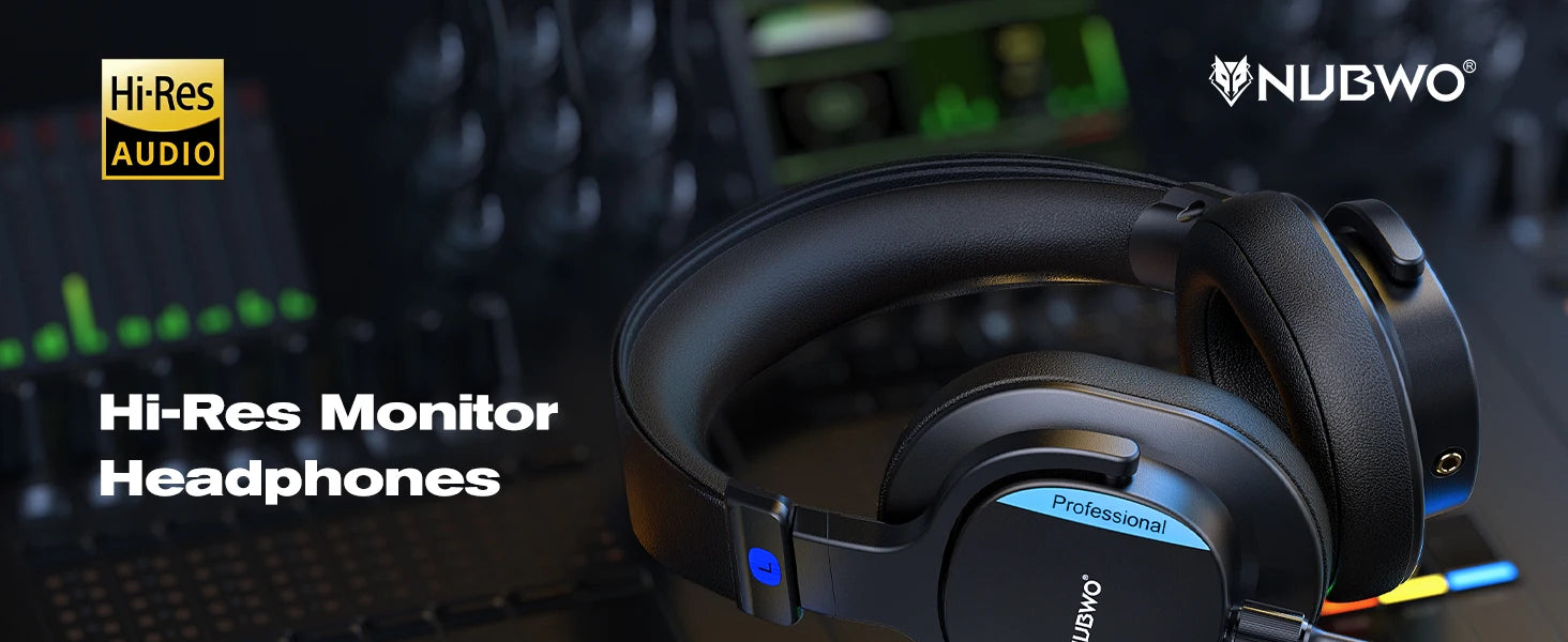 NEW NUBWO HD01 Studio Wired Headphones Hi-Res Over Ear Headphones 180° Flip Earpads 45mm Drivers Professional Monitor Headsets