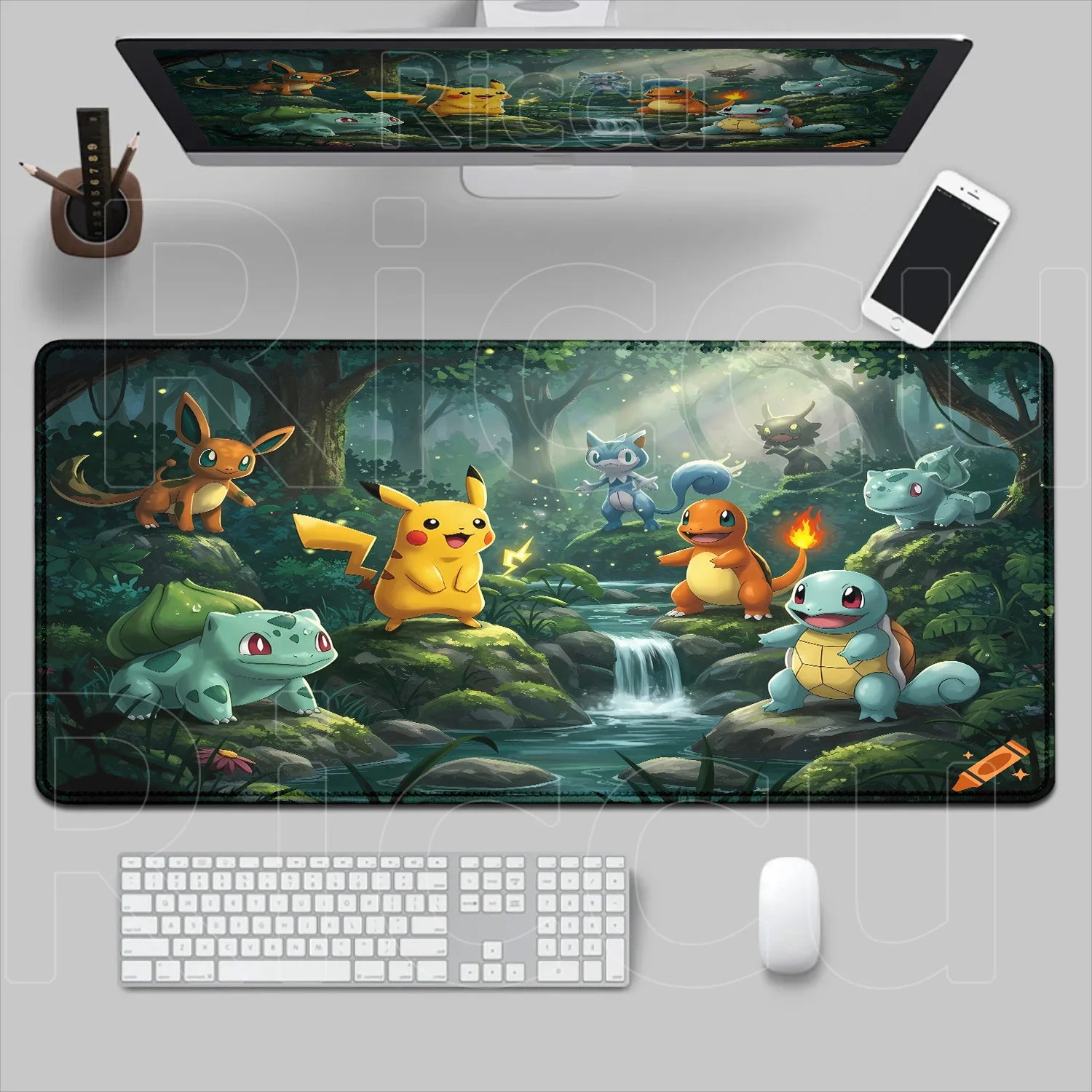 HD 900x400 Rubber Large PC Mousepad Gaming Mouse Pad Accessories Pikachu Slowpoke XXL Desk Keyboard Mat Computer Laptop Mausepad