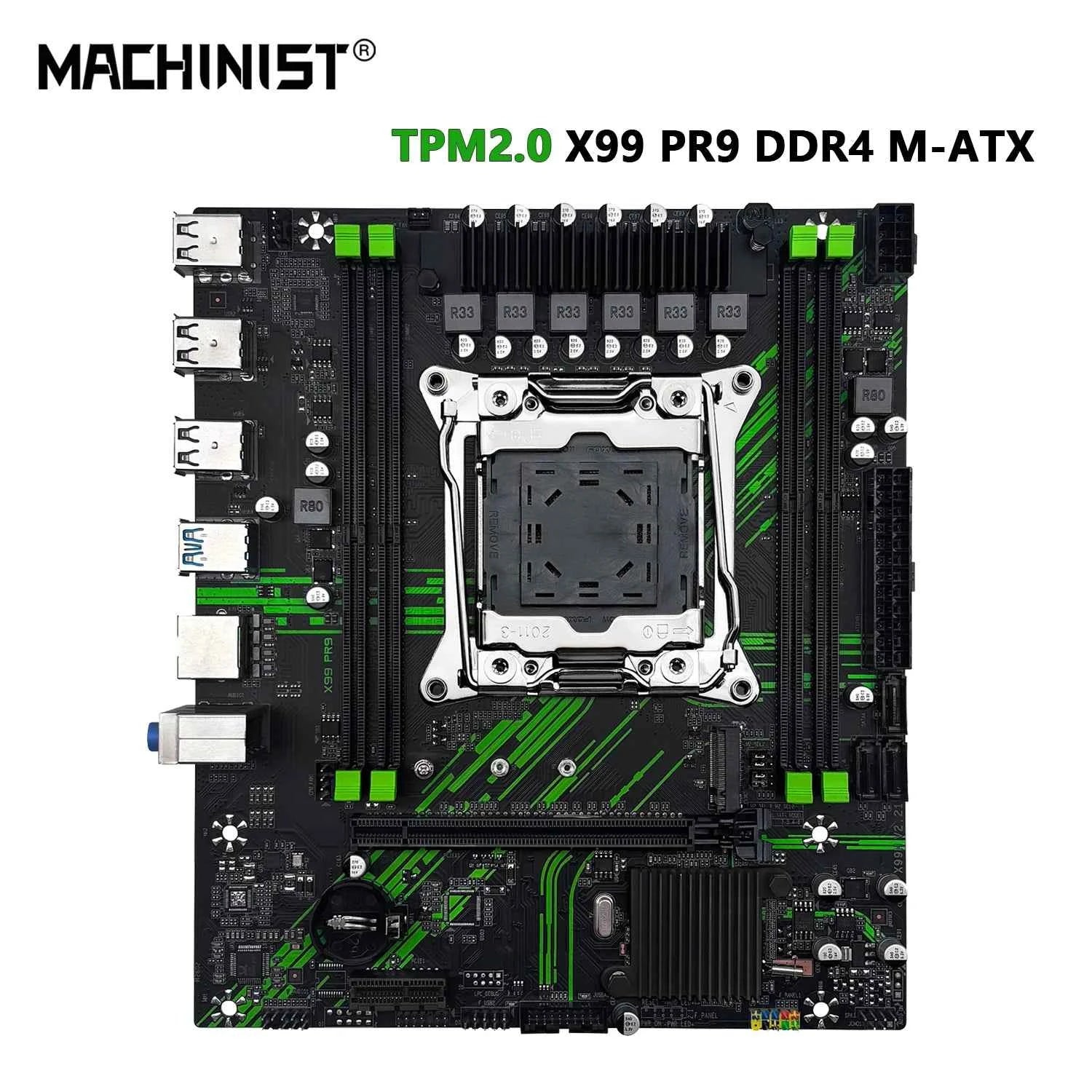 MACHINIST X99 Motherboard X99 PR9 Support TPM2.0 LGA 2011-3 Intel Xeon E5 V3&V4 CPU DDR4 RAM SATA/NVME M.2 Slot USB3.0