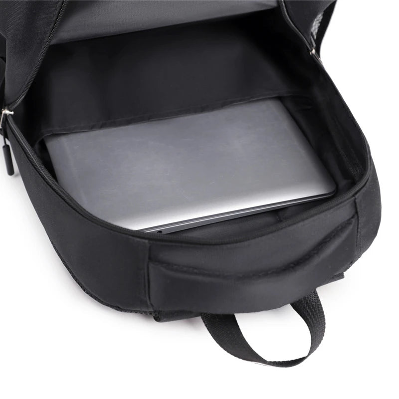 Men's large-capacity backpack, fashionable laptop bag, suitable for travel and business, equipped with secure zipper closure and