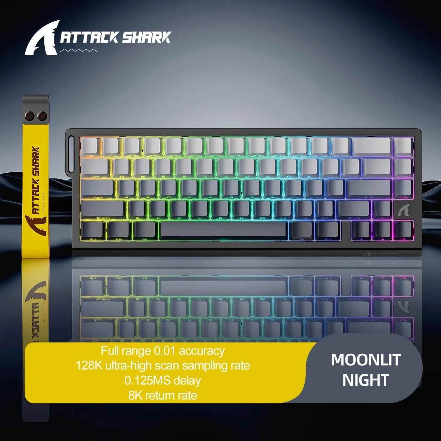 X68HE ATTACK SHARK Magnetic Gaming Keyboard Mechanical Wired for Pro Gaming 0.01mm Rapid Trigg 8000Hz SOCD/Rs 0.125ms 128K Rate