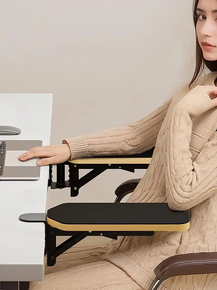Arm Rest for Desk Computer Desk Arm Rest Pad 90 Degree Adjustable Folding Desk Arm Rest Wooden Wrist Support for Typing Work