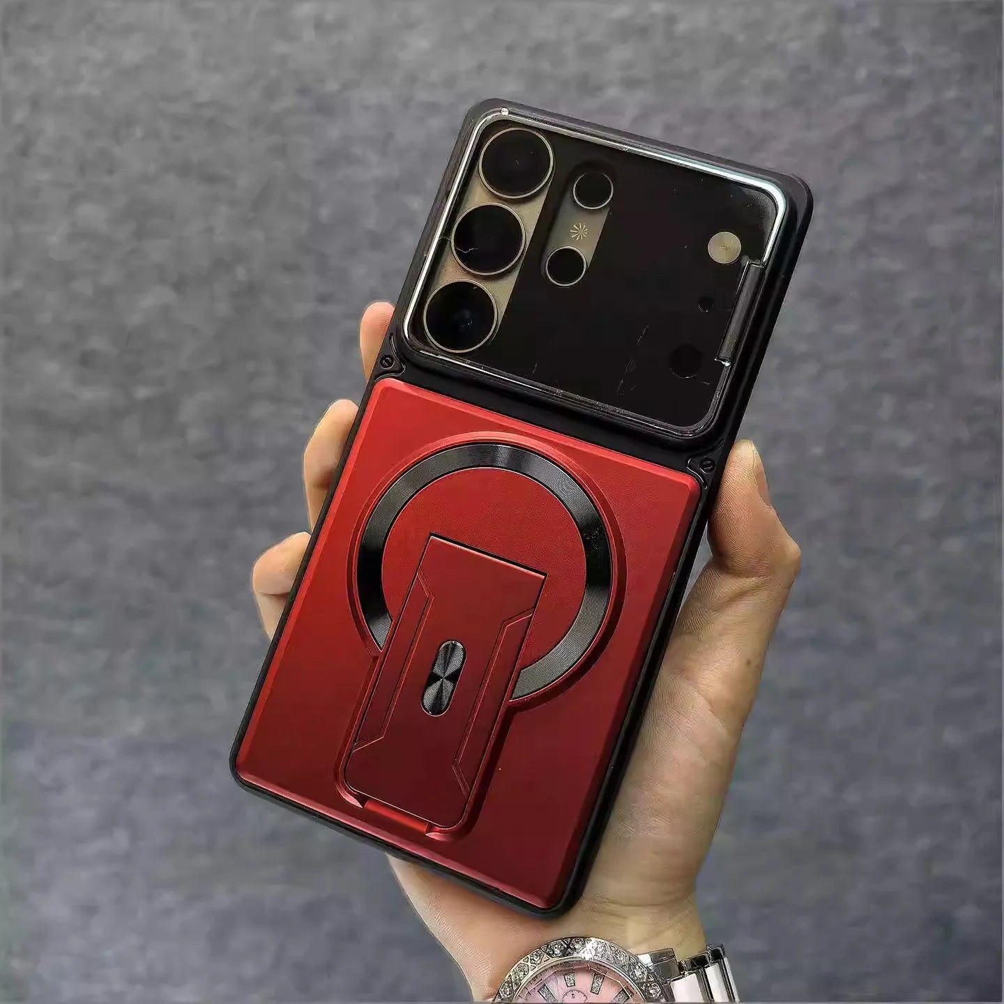 Fashion Lens Protection Case for Samsung Galaxy S26 S25 S24 S23 Ultra A57 A56 A37 A36 A17 A16 Invisible Kickstand Magnetic Cover
