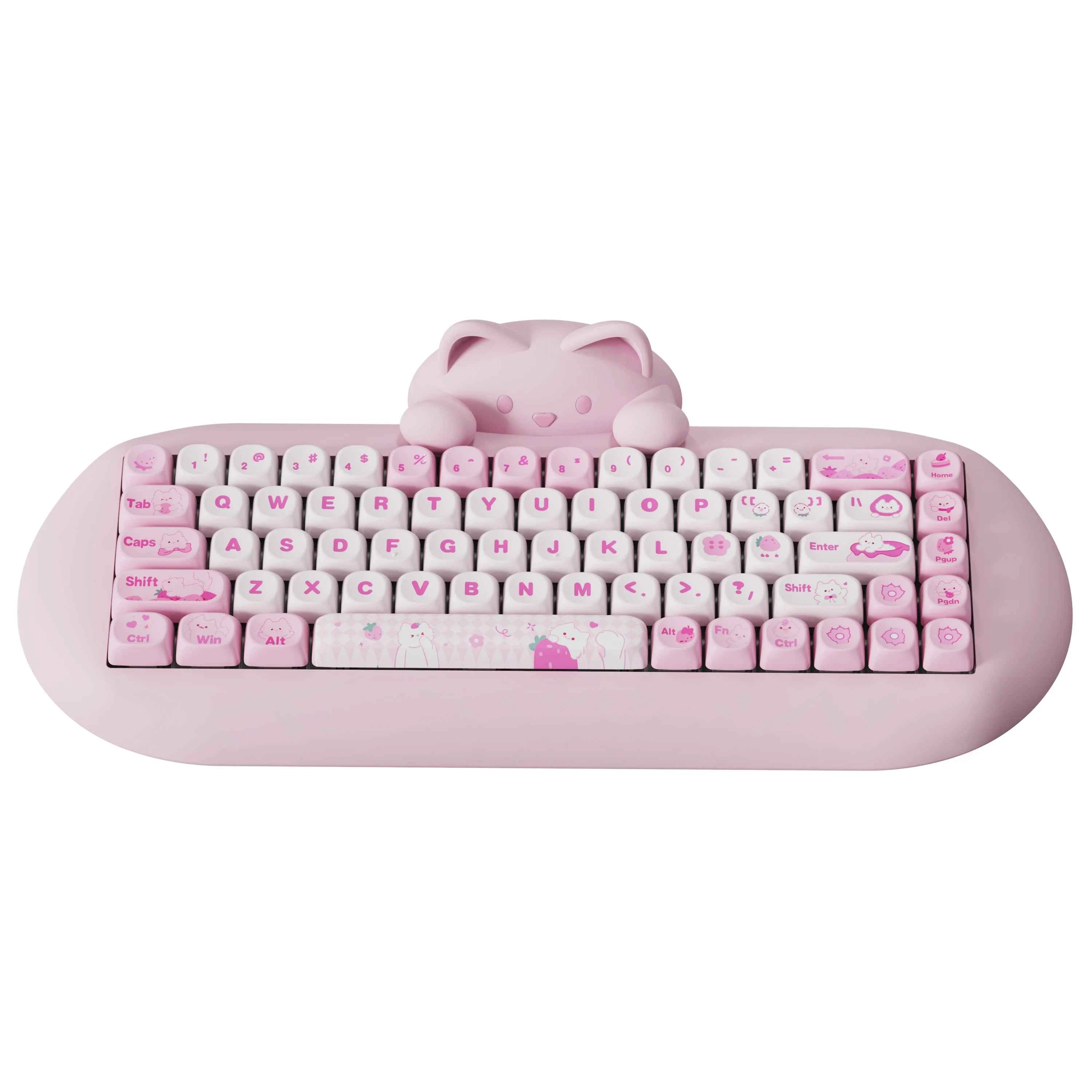 YUNZII C68 Wireless Gaming Keyboard, RGB Mechanical Keyboard, Silicone 65% Hot Swap Ergonomic Keyboard