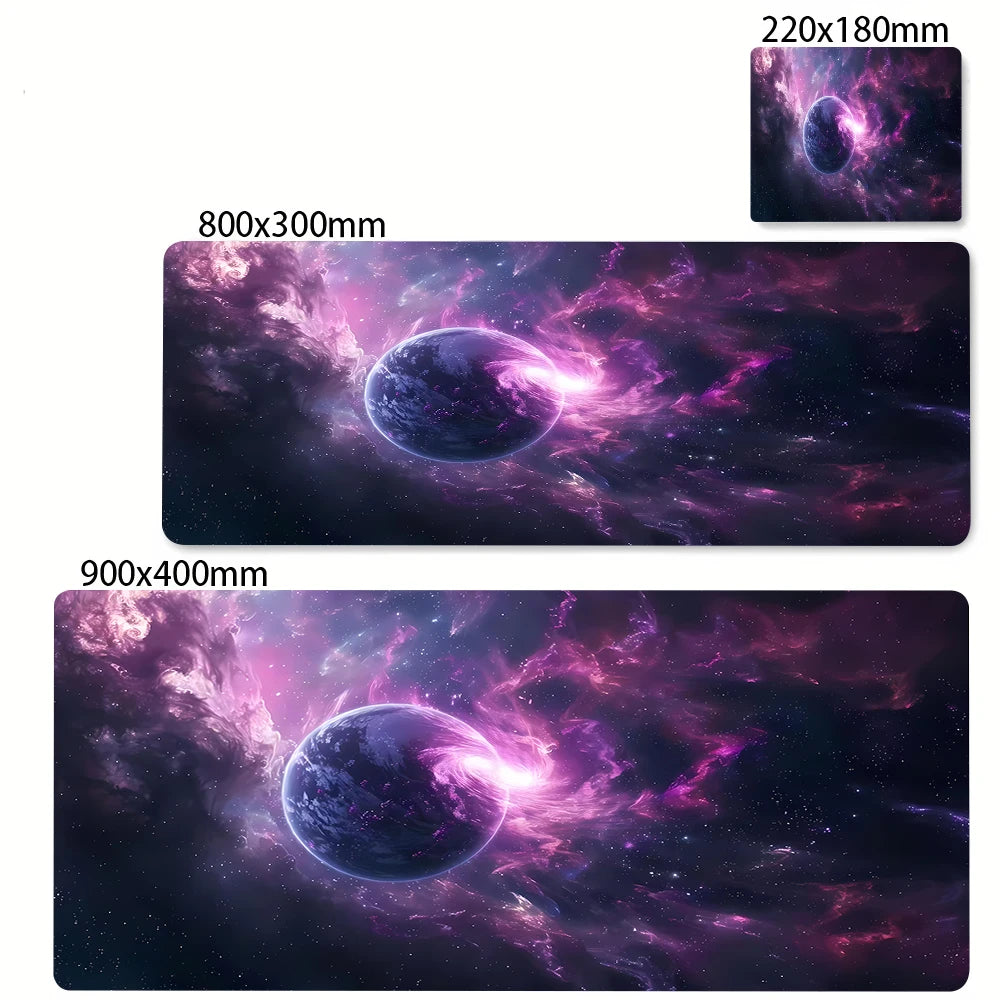 Space Earth Starry Sky Mouse Pad Gamer Pc Gaming Accessories Rubber Mat XXL Space Deskmat Keyboard Cabinet Mause Laptops Mats
