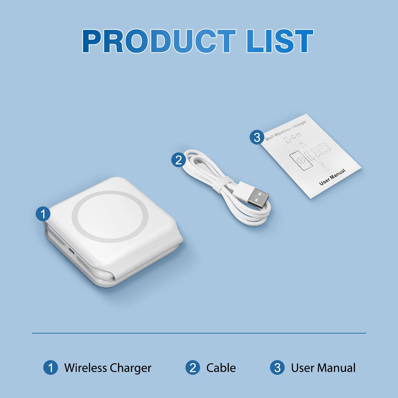 15W 3 in 1 Magnetic Wireless Charger Station Fast Charging Holder Foldable For iPhone 17 16 15 Pro Max iWatch AirPods