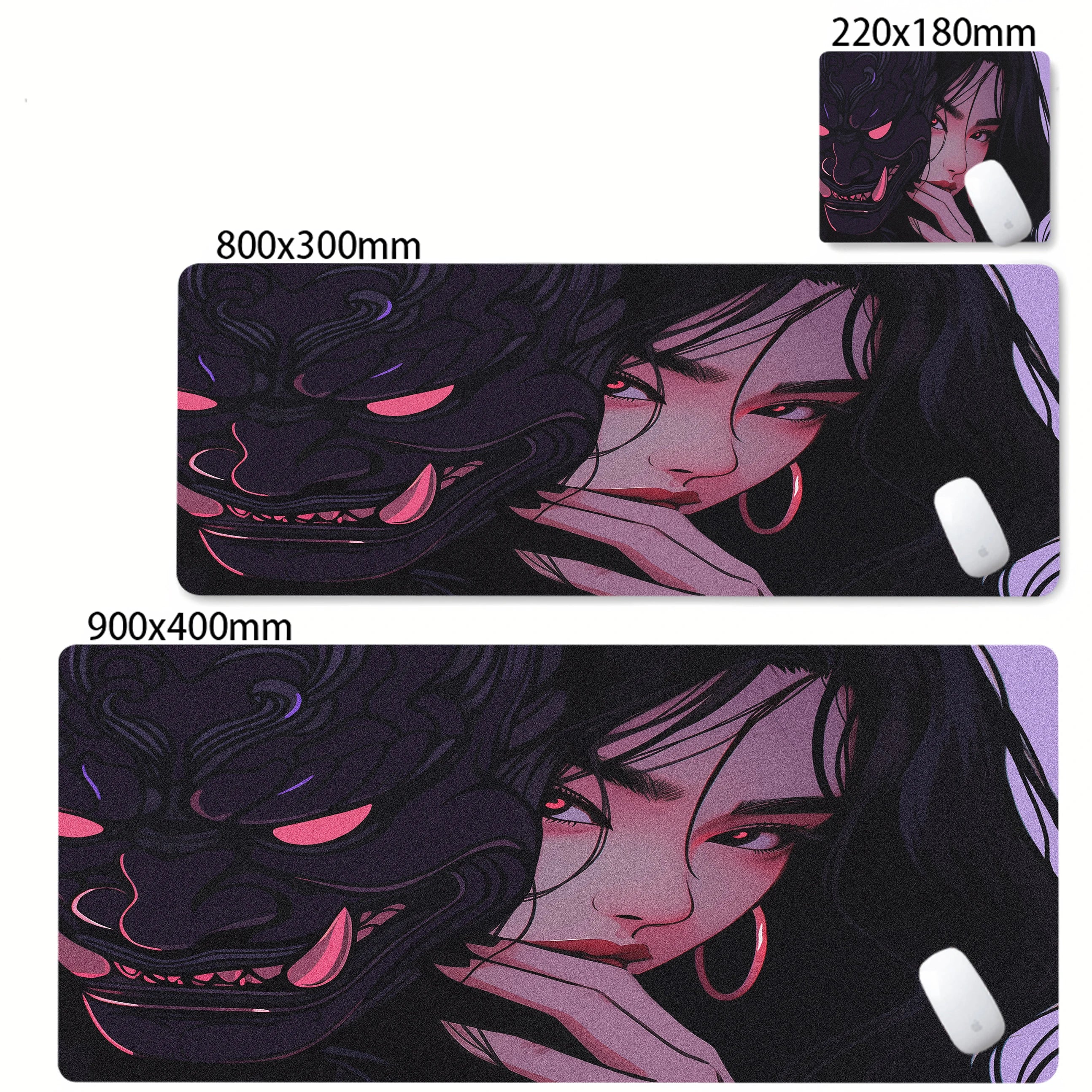 Mask Anime Girl Mouse Pad Large Computer Office Game Table Mats XXL Rubber Anti-slip Gaming Keyboard Mousepads Long Desk Pads