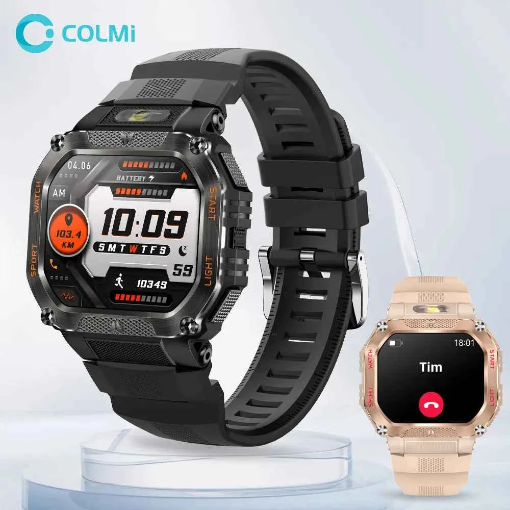 2025 COLMI P85 Smart Watch Men Bluetooth Call Outdoor Rugged Smartwatch 3ATM IP68 Waterproof Flashlight Sports Fitness Watches