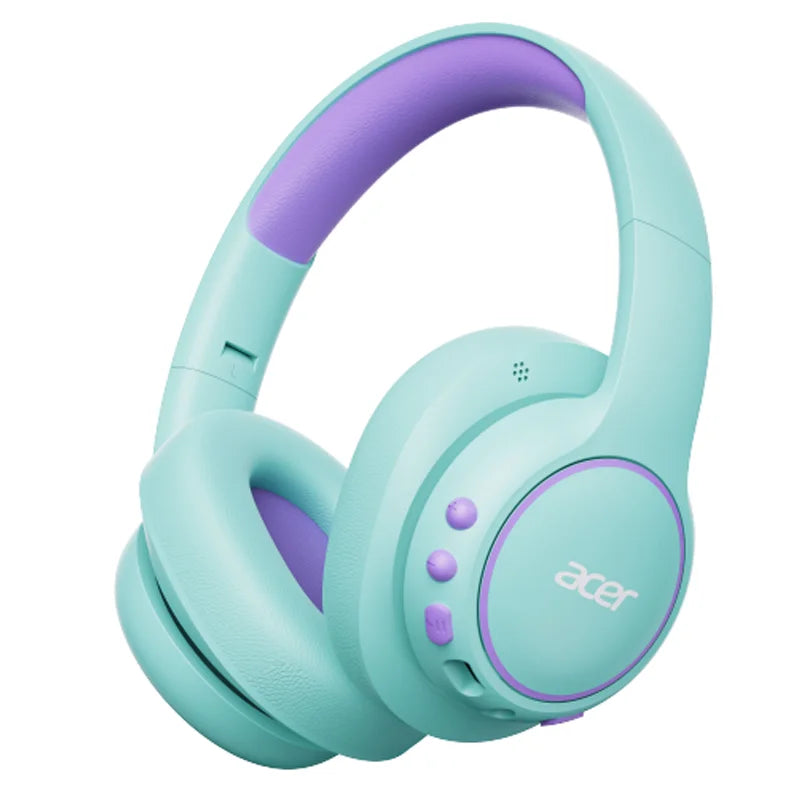 Acer Kids Bluetooth 6.0 Headphones Over Ear Headsets with Mic 75H Playtime 85dBA Safe Volume USB C Fast Charging for IPad Tablet