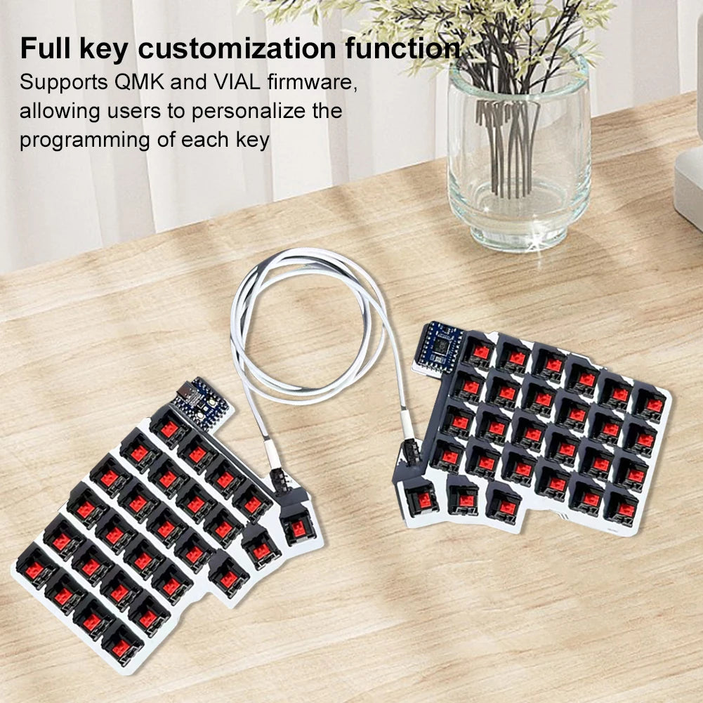 Split Keyboard Wired Ergonomics Keyboard Hot Swap Programmable Keyboard Left Right Hand Keyboard Customized PC Gamer Accessories