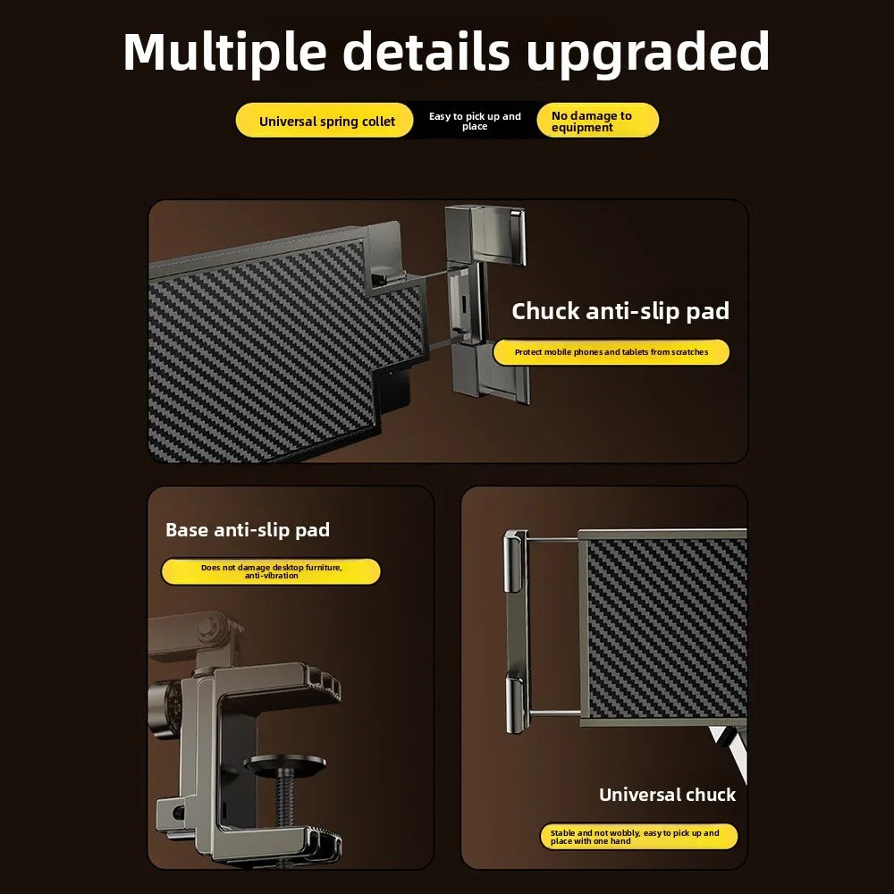 Adjustable Tablet Stand 360-degree Rotation 3 Sections Arms Bedside Phone Holder Portable Foldable Lazy Bracket