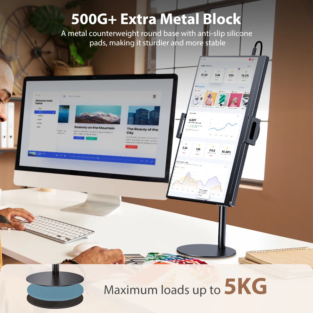 UPERFECT Portable Monitor Holder For 4.7-17.3 Inch Screen Vesa Phone Adjustable Laptop Gaming Bracket Expandable Desktop Stand