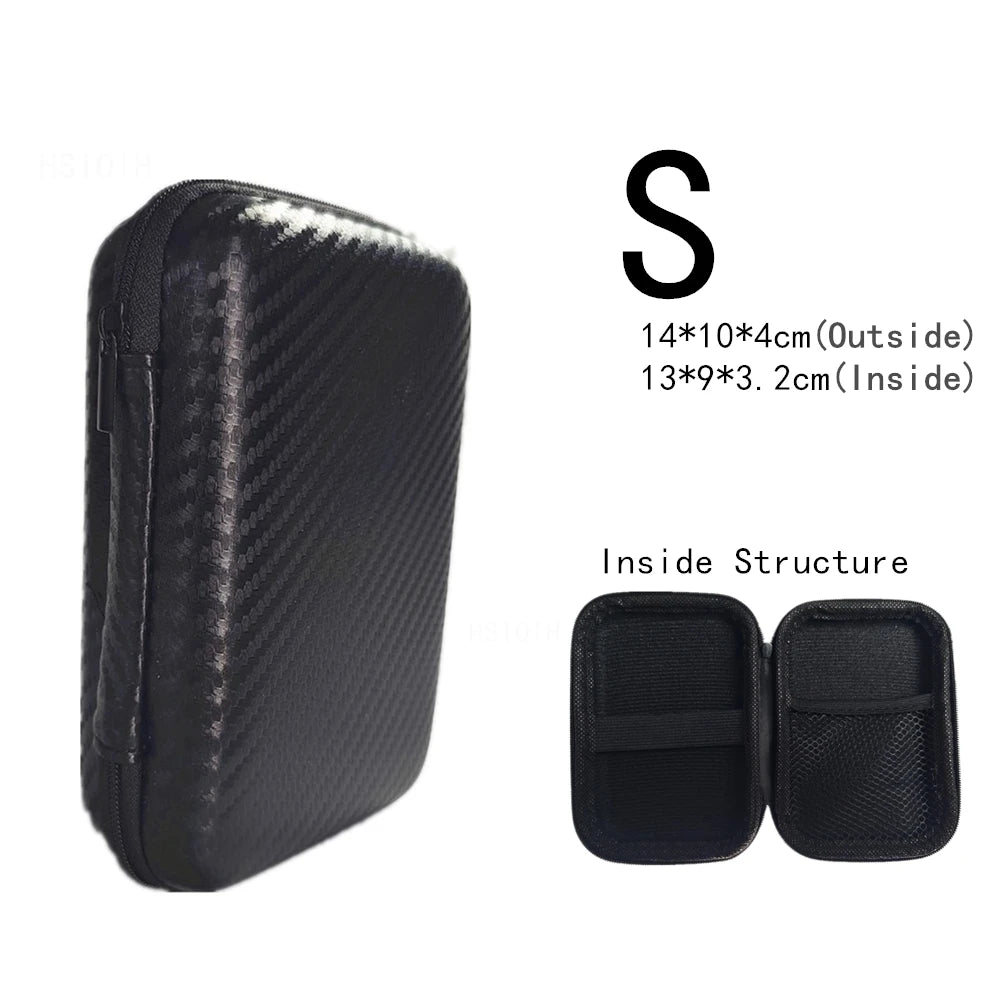 Digital Multimeter Bag Tool Bag Black For Headphone Bag Shockproof Bag EVA Box Case Earphone Carbon Fiber Texture Storage Bags