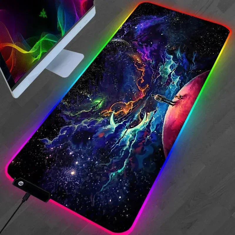 Hot Sell RGB Galaxy Milky Way Mouse Pad Carpet PC Gamer Computer Keyboard Desk Mat anti-slip Mousepad Gaming Accessories 900X400