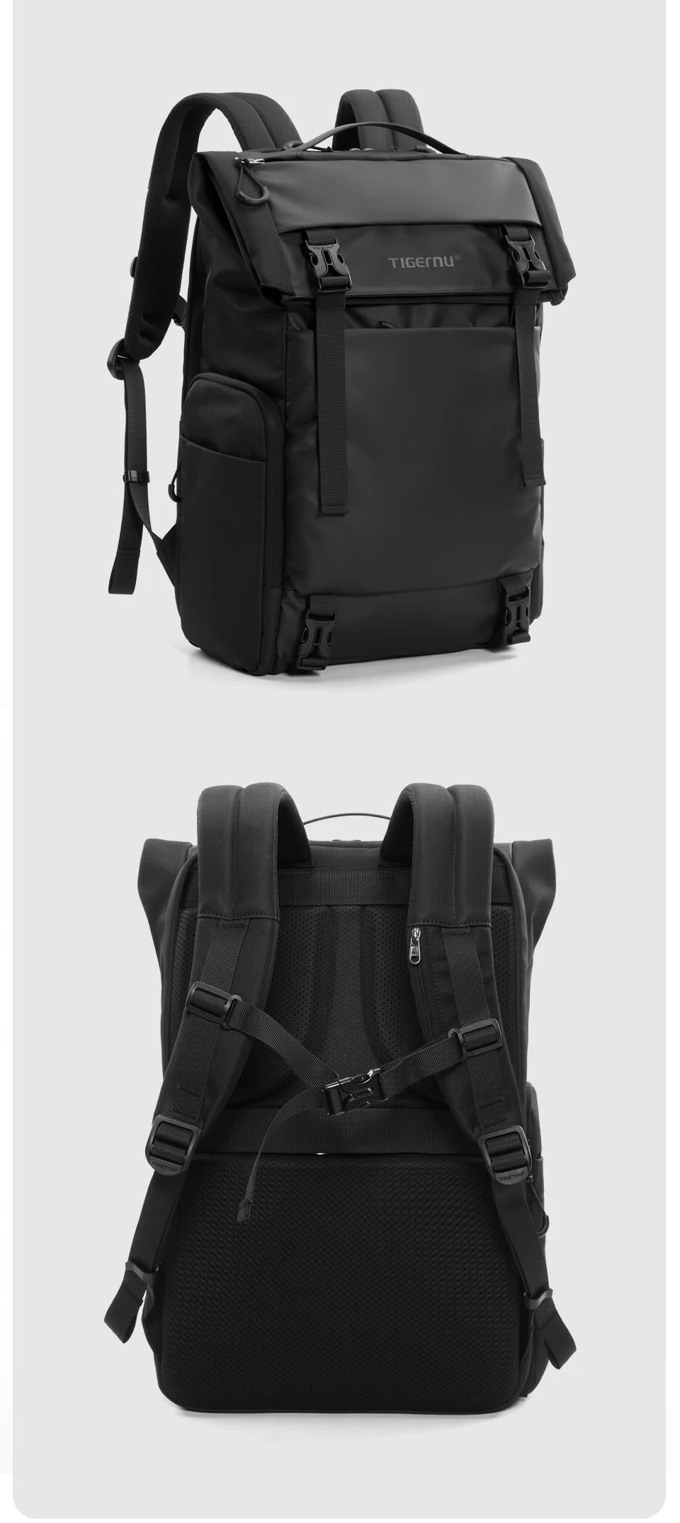 Tigernu Men Fashion Backpack For 14-15.6 inch Laptop Expanded Capacity Urban Travelling School Backpack Daily Splashproof Bag