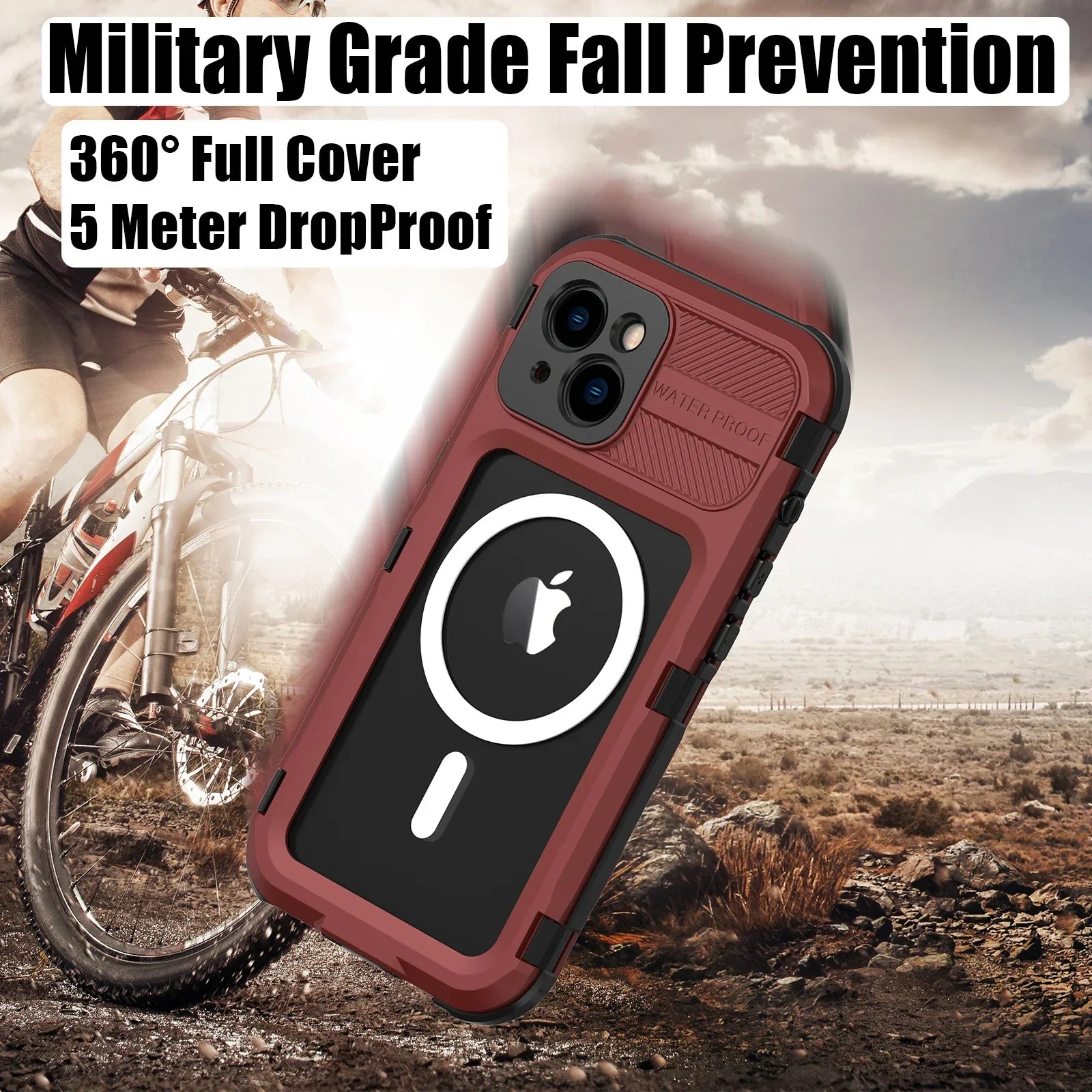 Heavy Duty Aluminum Metal IP68 Waterproof Case For iPhone 14 Plus 15 Pro Max Diving Swim Military Shockproof Magnetic Cover